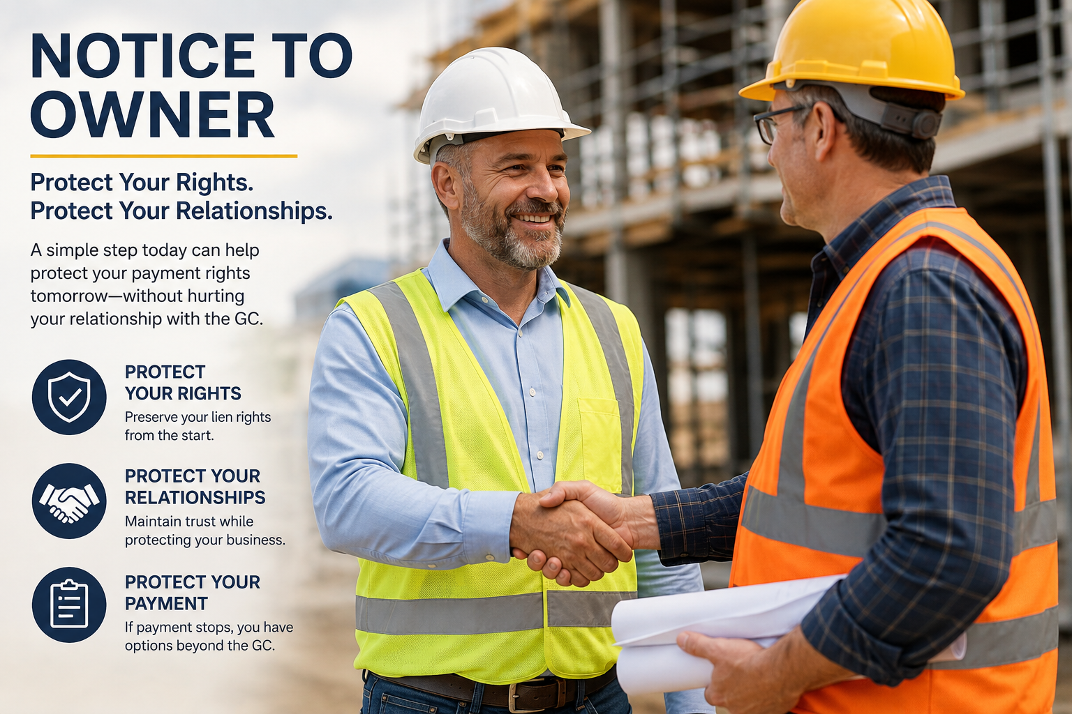 Florida subcontractor and general contractor discussing a Notice to Owner